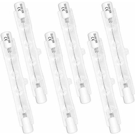 Lot de 6 Ampoules Halogènes R7S 78mm 100W 230V, Lampe à Tube Halogène Dimmable, Lumière Blanche Chaude 2700K, Flux Lumineux de 1500LM, Projecteurs Halogènes Linéaires - INHHUB (1/5)