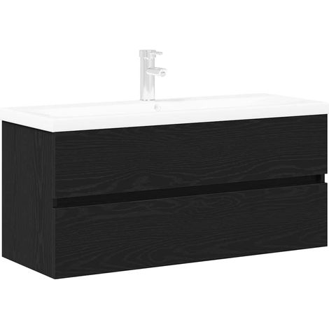 Maison Exclusive - Armadio per Lavabo da Bagno Rovere Nero 90 x 39 x 62 cm