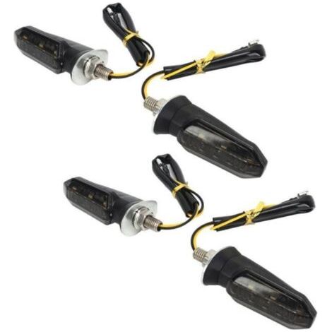 QORVA-Lot de 4 mini clignotants LED pour moto, clignotants avant et arrière, étanches, universels, pour scooter de plage, 12 V (1/3)