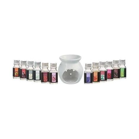 Duftlampe + 12 ätherische Öle, ungewöhnliches Aromatherapie-Set, perfekte Geschenkidee, 10 ml (1/5)