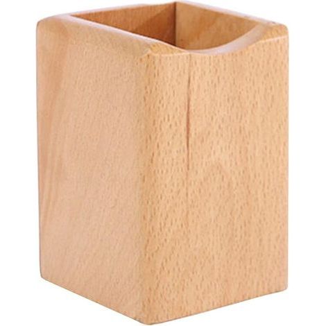 Porte-stylo de bureau, design esthétique, support de rangement de bureau en bois de noyer noir naturel (multifonctionnel). (1/5)