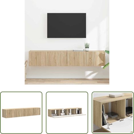 vidaXL Wohnzimmerregal -  TV-Wandschrank 2 pcs Sonoma 60 x 31 x 29,5 cm Holzwerkstoff (1/5)