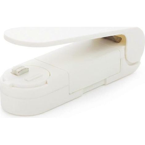 Machine de scellage thermique pour petits en-cas, modèle 2025, mini-scelleuse portable pour sachets plastiques, outil de conservation, 12 x 3,7 x 6 cm (blanc), Lilaris (1/5)