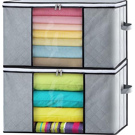 2 Grands Sacs Rangement Couette Poignées Renforcées (1/5)