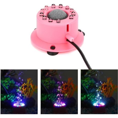 Mini Lampe à Bulles LED Étanche pour Aquarium, Enrichissement en Oxygène, Poisson Précieux, 4 Couleurs Variables (1/4)