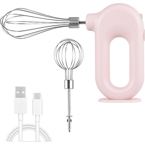 Batteur rechargeable sans fil,batteur electrique cuisine,Batteurs à Main électrique Domestique USB Rechargeable Batteurs à Oeufs,Portable Batteurss à Oeufs Batteurss électrique Avec 4 Modes De(Rose) (1/5)