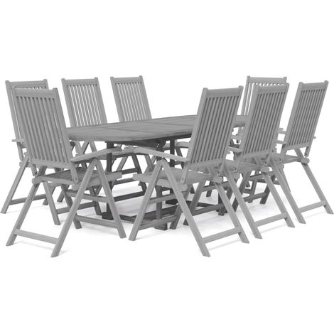 Maison Exclusive - 9-tlg. Garten-Essgruppe Massivholz Akazie