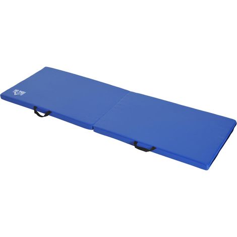 Pour sportifs transport facile avec poignées tapis de gym pliable 180x60 cm épaisseur 5 cm antidérapant bleu (1/5)