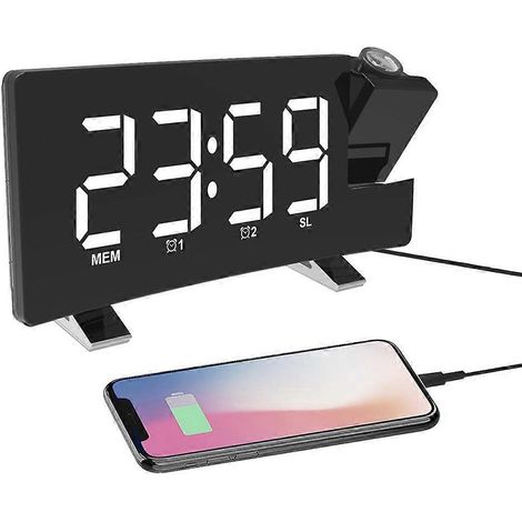 Digitaler Radiowecker, Dual-Projektions-Projektor für gebogene Decken