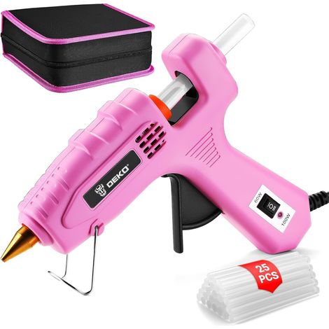 Pistolet à Colle Chaude: 60/100W Double Température Pistolet à Silicone avec une Gouttière, Pistolet à Colle avec 25 PCS Barres de Colle, pour DIY, Art, École, Emballages, Réparations (1/5)