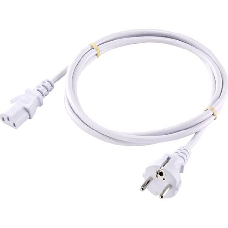Sygonix SY-5043494 appareils IEC Câble de raccordement blanc 2.00 m S594142 (1/2)