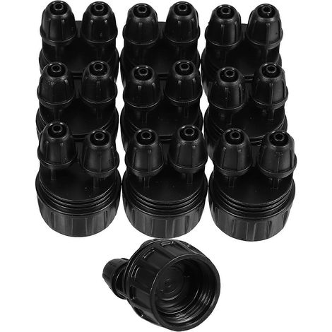 Raccord de tuyau d'irrigation goutte à goutte, lot de 10, adaptateur de jardin réutilisable pour systèmes d'arrosage automatique, noir, double mécanisme de verrouillage, distribution d'eau efficace (1/5)