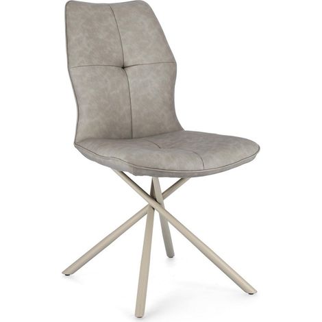 Sedia Kepler con gambe in acciaio verniciato a polvere epossidica, per arredo interno 50 x 66 x h 94 cm -Tortora / Confezione da 2 pezzi (1/4)