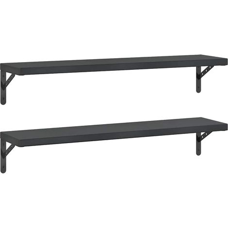 Maison Exclusive - Wandregale 2 Stk. 100x23,5 cm Schwarz Edelstah