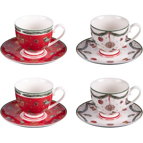 Table Passion - Coffret de 4 tasses et sous tasses à thé Bells 18 cl (1/2)