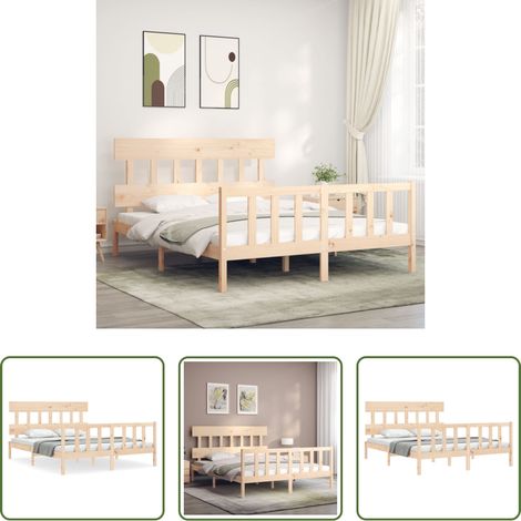 Matelas -  Cadre de lit sans matelas 160x200 cm bois massif de pin (1/5)