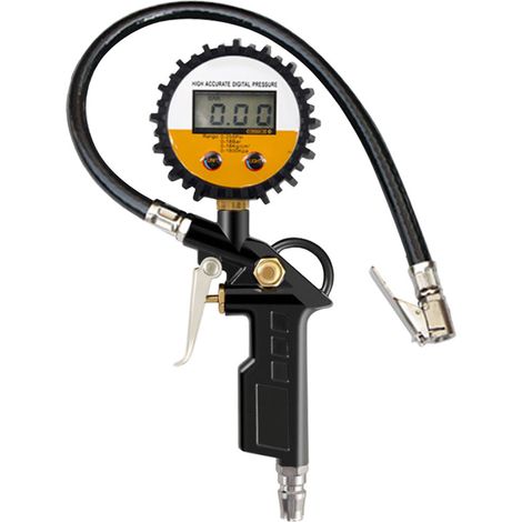 Manomètre de pression des pneus de voiture, outil de gonflage, manomètre de pression des pneus de voiture, 220 lb/po2, poignée pistolet à gâchette autobloquante (1/5)
