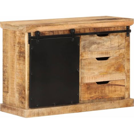 Buffet bas,Buffet Commode industriel 80x30x55 cm bois de manguier brut massif -QS35109 (1/5)