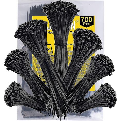 700 attaches de câble en plastique noir Rilsan (1/5)