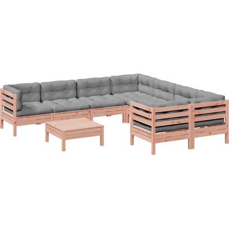 Set Divani Giardino 9 pz Cuscini Legno Massello Abete Douglas vidaXL (1/5)