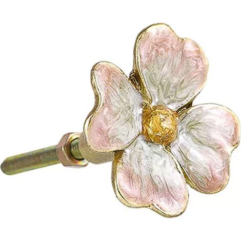 Boutons de meubles vintage à motifs floraux, bleus ou roses (1/5)