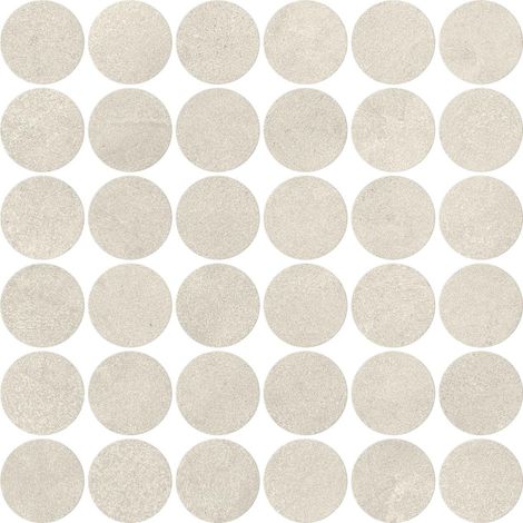 Mosaïque effet Béton Gris Perle 5,2 cm Rond 32x32x0,9 cm Mat Stavira - Sol et mur intérieur (vendu par carton de 0,6144 m²) - RO'MA CARRELAGE