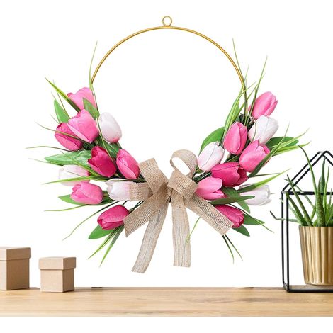 Couronne Printanière Décoration Bohème pour Les Fêtes De Printemps Et D'Été Couronne Décorative Porte Pour Intérieur Extérieur Mariage Fêtes Maison (1/5)