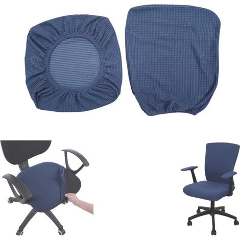 Housse élastique pour chaise de bureau, lavable, convient aux chaises d'hôtel et de bureau, coloris gris foncé (1/5)
