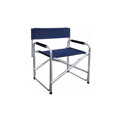 Chaise de re'alisateur pliante bleue avec structure en aluminium pour la mer, le jardin et la maison