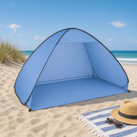 Pop-Up Pop Up Strandmuschel mit Tasche Blau H110xB200xT125cm-M30661-blau (1/3)
