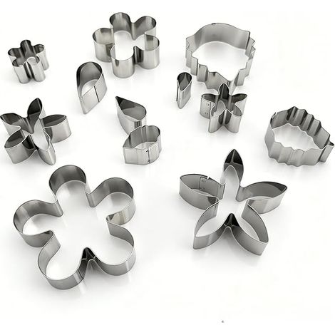 12 Pcs Mini Rose Petal Leaf Cookie Cutters (1/5)