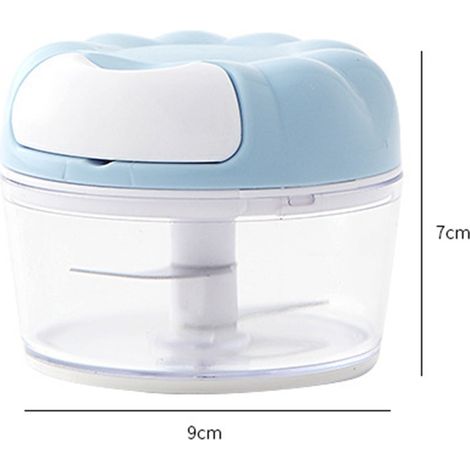 Hachoir à ail manuel mini compact efficace pour cuisine - Presse-ail broyeur domestique bleu (1/3)