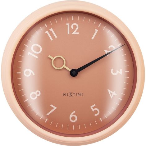 Horloge Murale Silencieuse 30,5 cm Golden Hour en ABS et Verre Bombé - Pêche ou Teal - PANGIVO