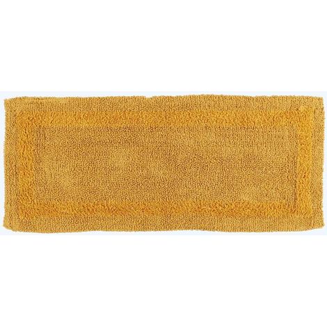HOMESCAPES Luxury Reversible Bath Mat Runner - Mustard Yellow