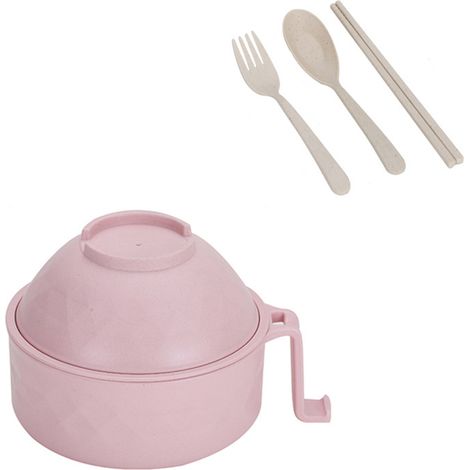 Ensemble de bols à nouilles pour étudiants, bols à ramen en fibre de bambou avec égouttage, bols cuiseurs à ramen, kit de vaisselle pour salle à manger (1/5)