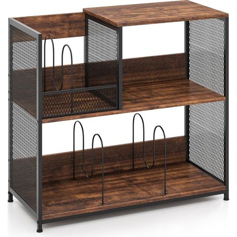 Soporte para discos de vinilo de 3 niveles con capacidad para 300 álbumes y divisores extraíbles.