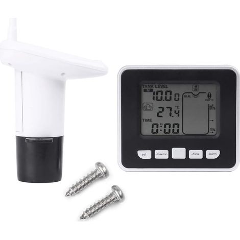 Transmetteur de Capteur de Niveau d'eau Ultrasonique avec Sonde pour Puit - Capteur de Profondeur de Réservoir avec Affichage de Température et Écran LED 3,3 Pouces (1/5)