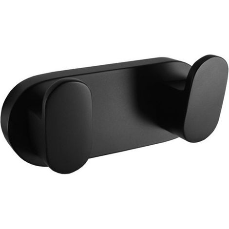 Patère double YUKON en laiton noir mat 10 cm (1/2)