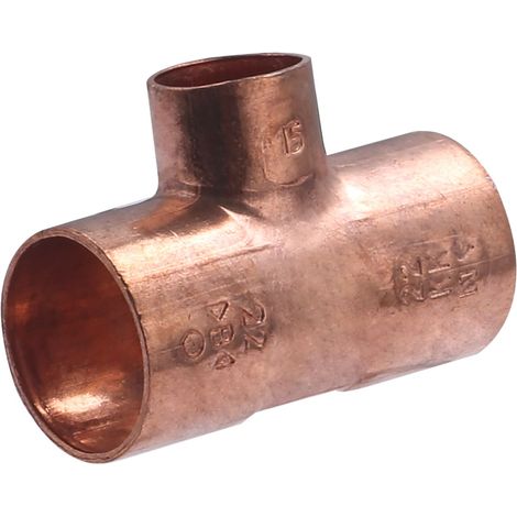 TE Hembra Reducida de Cobre QUICK PLOMBERIE - Ø22 Ø15 Ø22