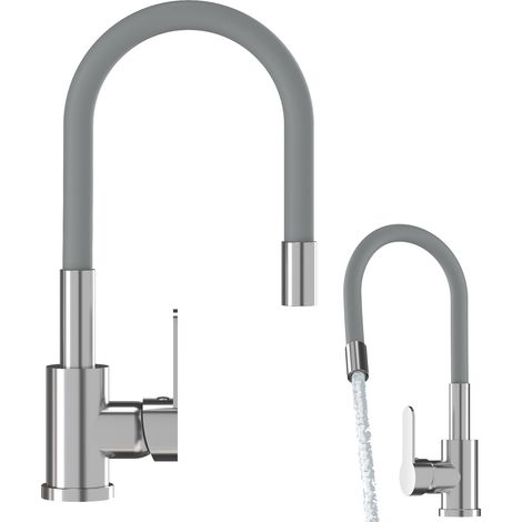 Mitigeur de cuisine Granitan Grado Bec Flexible 360° Gris-Chrome Hauteur réglable 54 cm (1/5)