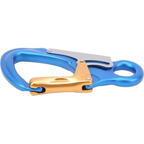 Mousqueton à verrouillage automatique Camnal AutoLock D en aluminium, crochet de verrouillage pour l'escalade d'arbres et de rochers (bleu)
