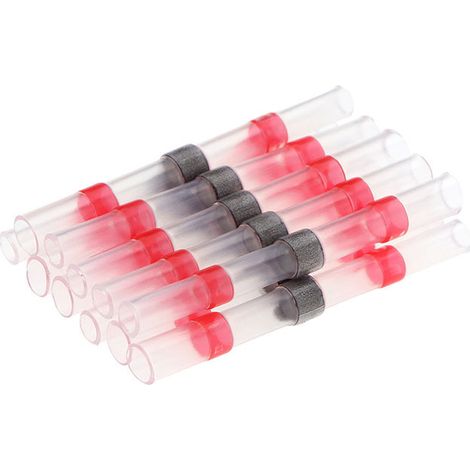 Connecteur à Bague de Soudure Étanche Sans Sertissage avec Manchon Thermorétractable Intermédiaire, Rouge, Lot de 50 Pièces-lsw (1/2)