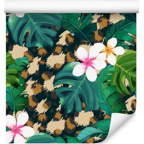 Papier peint à motifs de plantes tropicales pour salon et chambre 50x1000 cm (1/5)