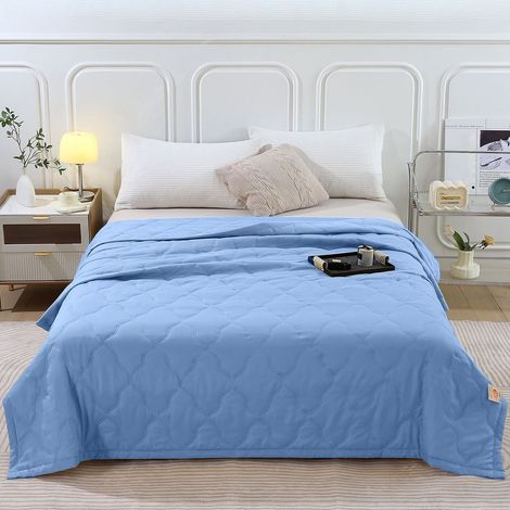 Couette Rafraîchissante - 140 x 100 cm - Coton Lavé 98 % + Élasthanne 2 % - Pour Chaleur Estivale - Usage Intérieur - 1 Pièce (1/5)
