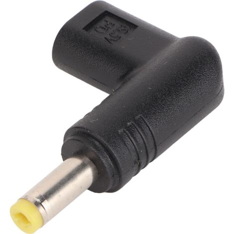 Typ-C-Buchse auf DC-Stecker-Adapter, kompatibel mit PD- und E-Mark-Smart-Chips, 90-Grad-Winkeldesign, kompatibel mit 100-W-Wandladung, eingebauter Laptop-Emulator.