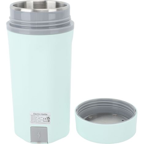 Bouilloire électrique de voyage portable 300 W 500 ml en acier inoxydable 304, mini-bouilloire automatique pour café, thé et lait, vert clair, prise UE 220 V 50 Hz (1/5)