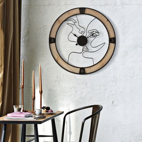 Reloj de pared 60 cm Vesta Madera y Negro (1/5)