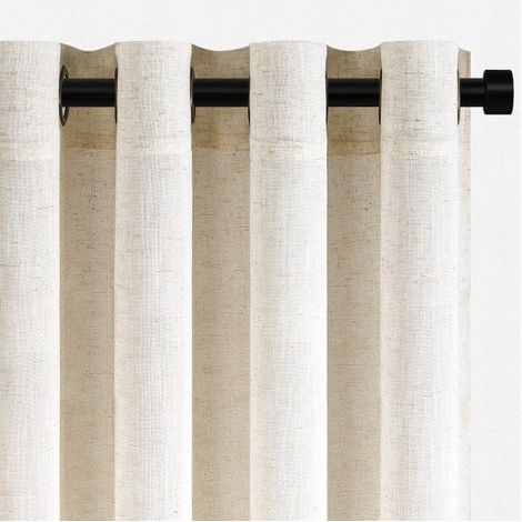 Rideau Voilage 140x240cm Naturel Lin Beige Rideaux Chambre Adult Salon Moderne Translucides et Draperies Intérieurs à Oeillets Décorati Dressing CuisinePorte Fenetre Boheme 2pcs (1/5)