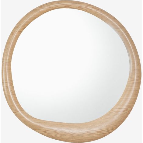 SKLUM Runder Wandspiegel Ø100 cm aus MDF Zunire Braun Natur