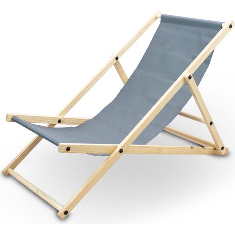 Liegestuhl Sonnenliege Gartenliege Holzliege Strandliegestuhl Campingstuhl Holz Klappbar (Anthrazit) (1/3)